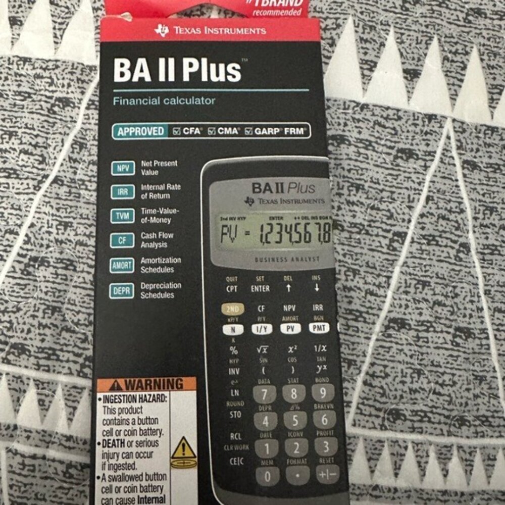 Texas Instruments BA II Plus Financial Calculator - Black - Picture 2 of 7